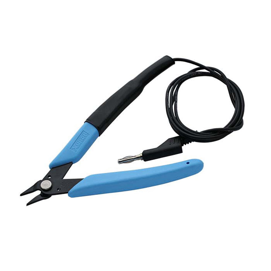 A pair of blue and black precision-ground pliers with a wire lead, designed for pulse arc welding.