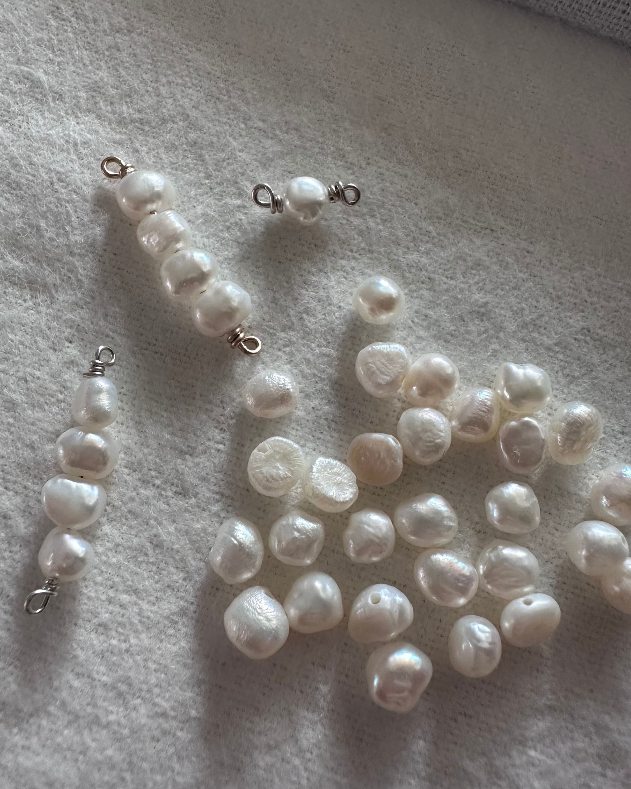 Baroque pearl 3-4 Connectors