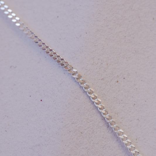 1.5mm, 2mm,4mm Curb Sterling Silver
