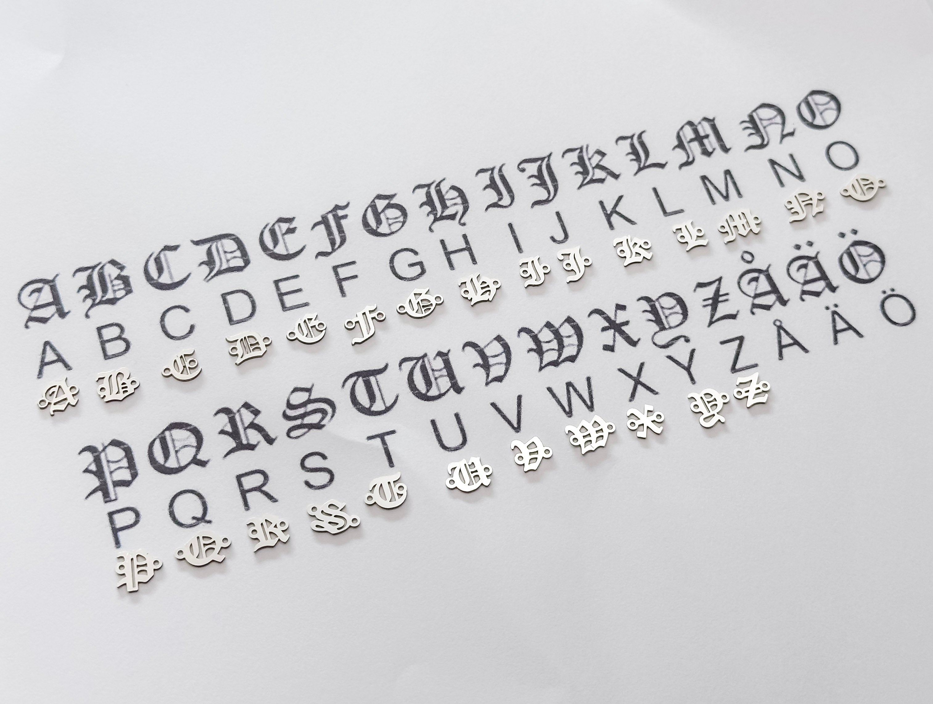 Old English Letter Charms